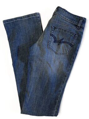 Wrangler Jeans Women's Sz 3/36 Bootcut Blue Mid Rise 09MWZMB Med Wash Stretch